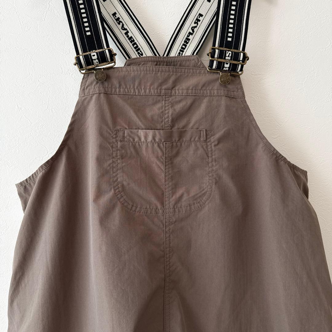 美品 FRAPBOIS ラインサロペット バルーンパンツ ゆったり ブラウン