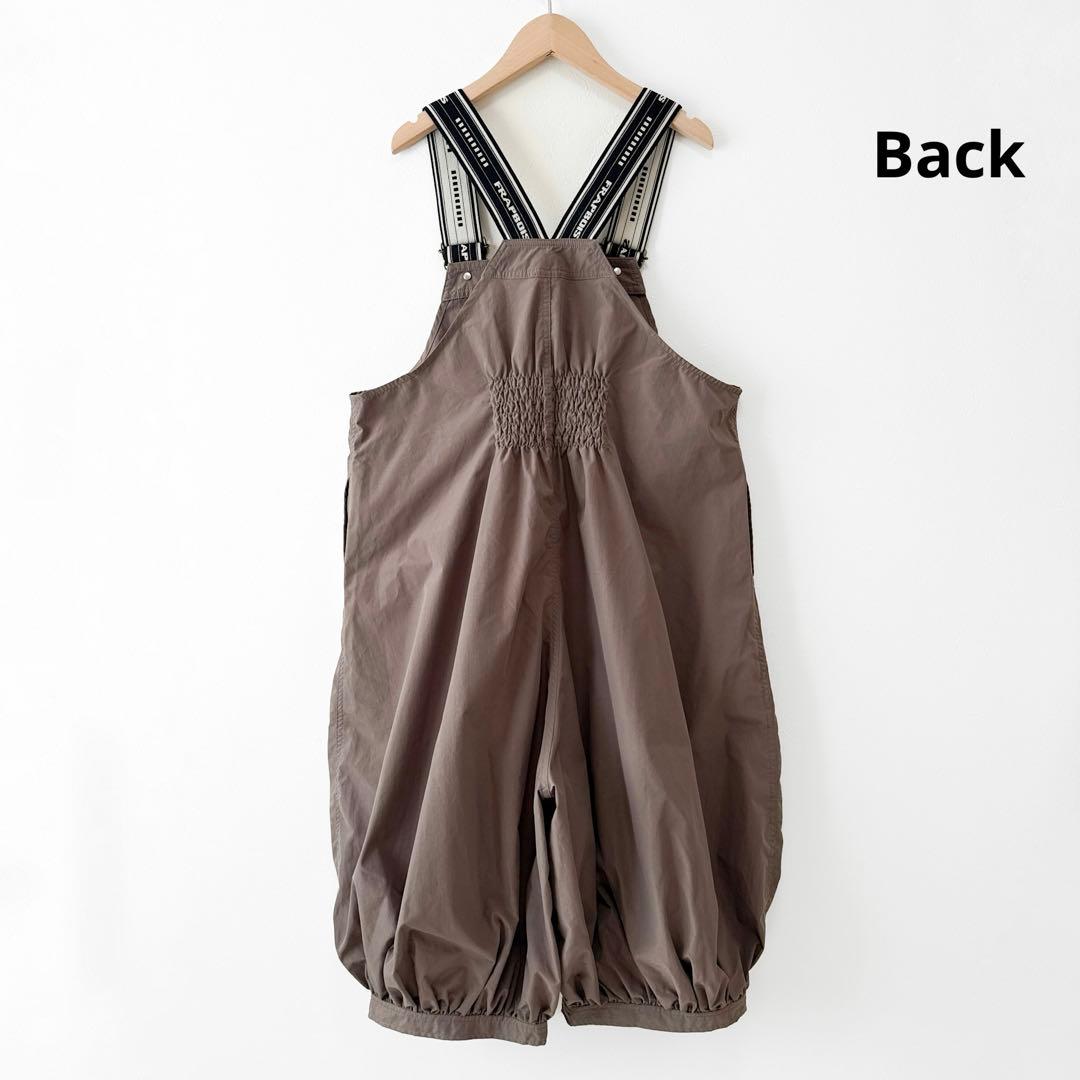 美品 FRAPBOIS ラインサロペット バルーンパンツ ゆったり ブラウン