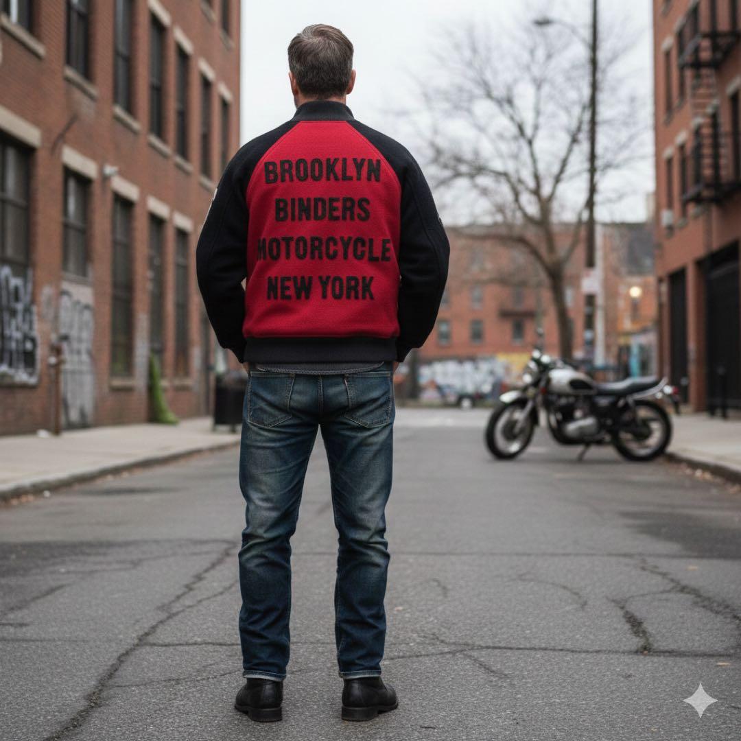 【希少・TALONジップ】Schott ショット スタジャン M 襟付き 赤 黒