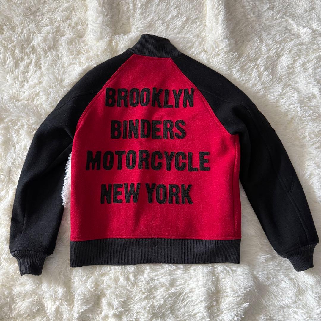 【希少・TALONジップ】Schott ショット スタジャン M 襟付き 赤 黒