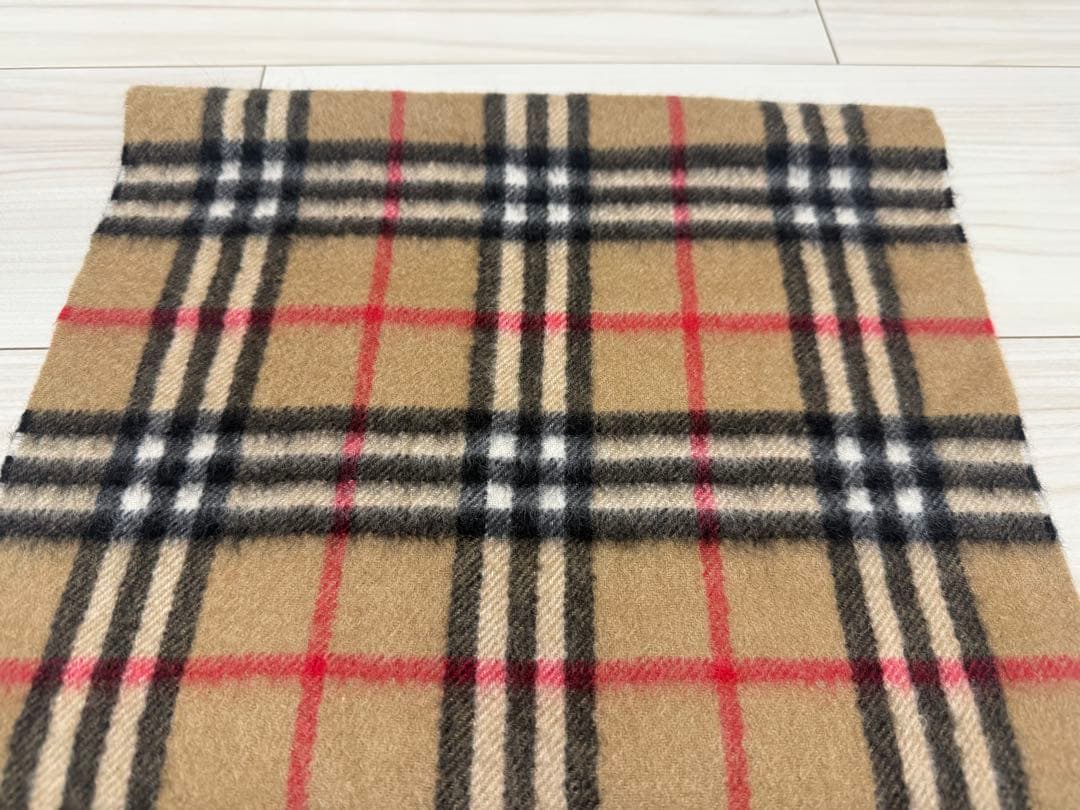 バーバリー　カシミヤ　マフラー　ベージュ　ノバチェック