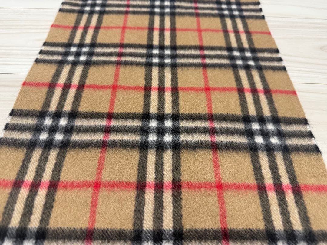 バーバリー　カシミヤ　マフラー　ベージュ　ノバチェック