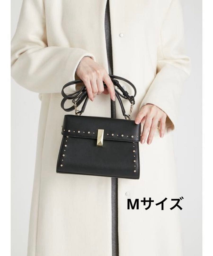 セルフォード　ビジュースタッズポシェット　ショルダーバッグ　ブラック　Mサイズ