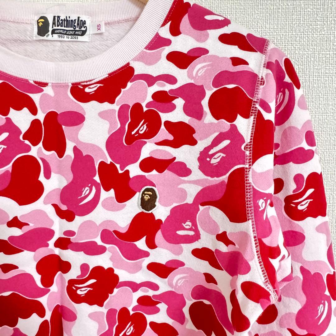 A Bathing Ape トレーナー レディース XS ピンク ほぼ新品