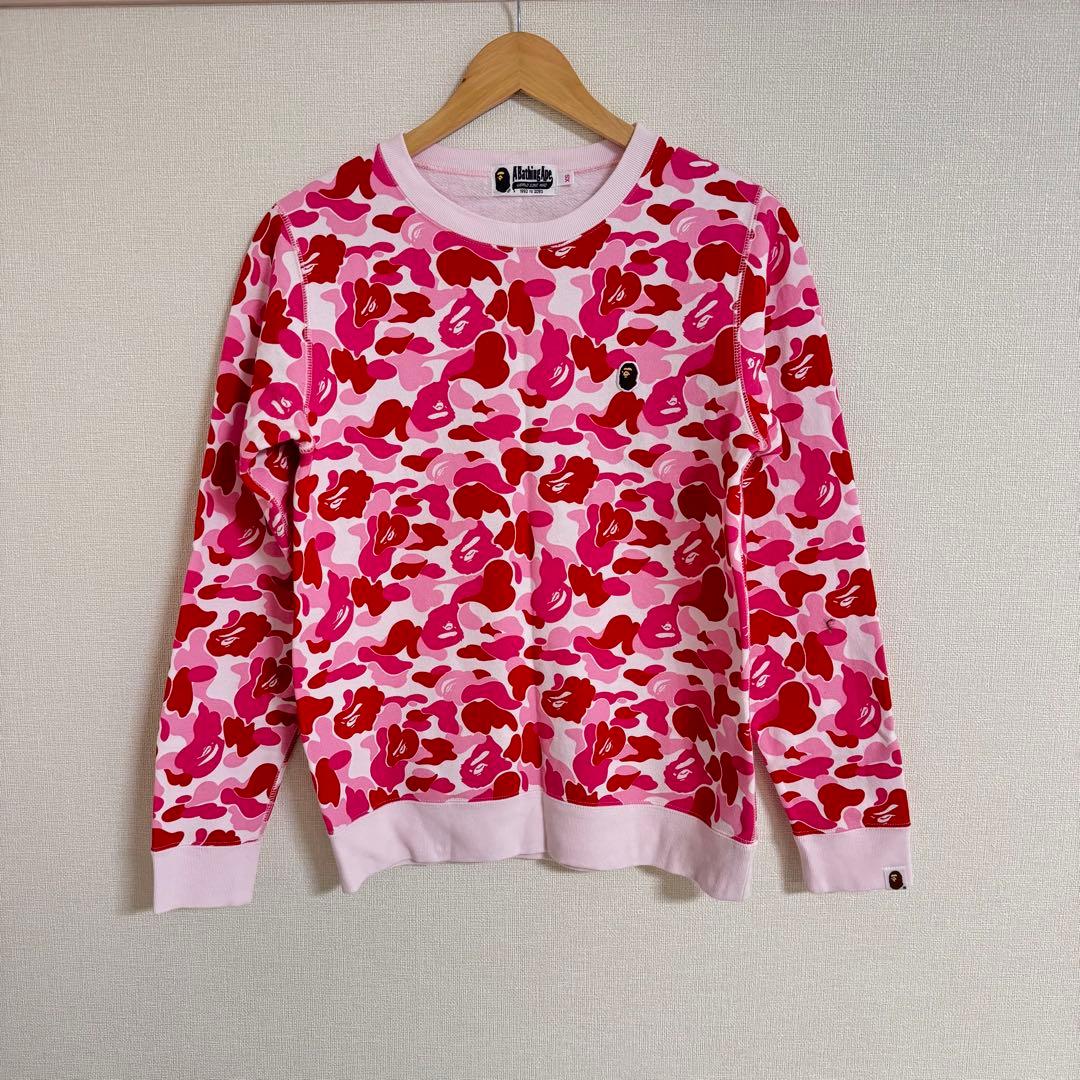 A Bathing Ape トレーナー レディース XS ピンク ほぼ新品