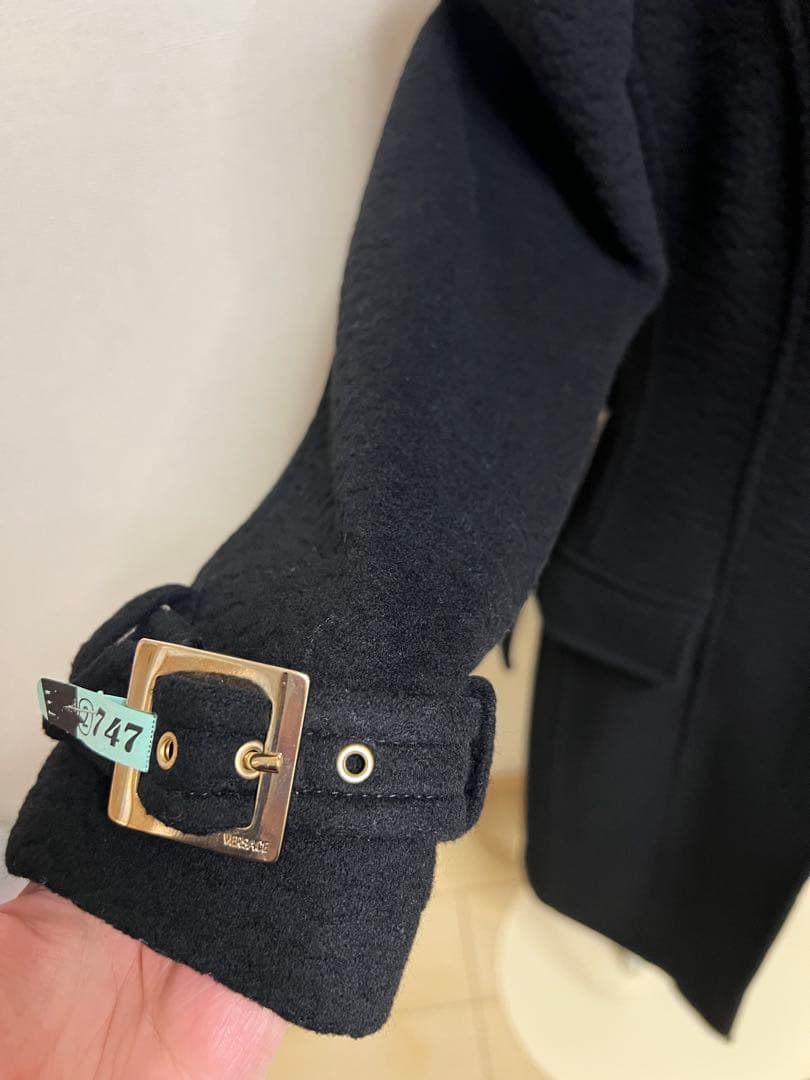 ☆VERSACE ヴェルサーチ　ファー付きカシミヤ混ロングコート☆