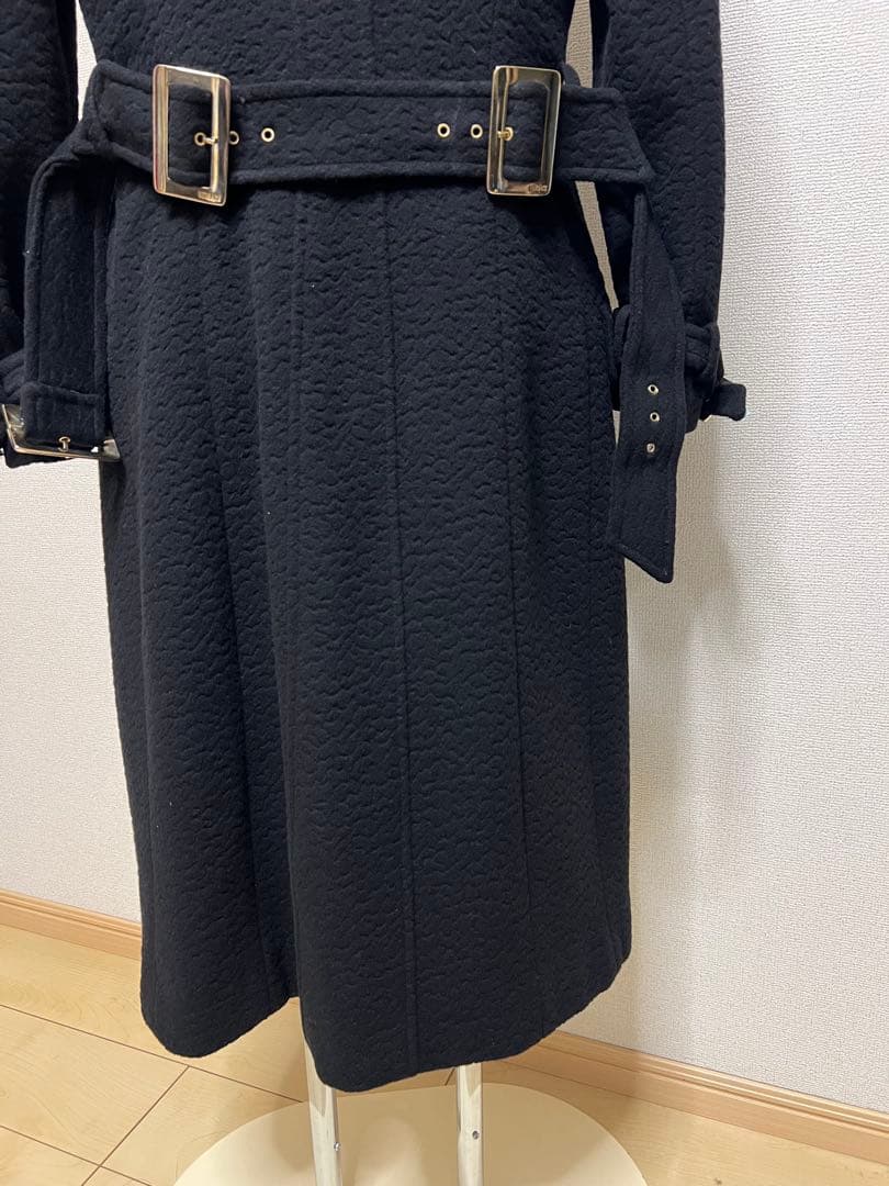 ☆VERSACE ヴェルサーチ　ファー付きカシミヤ混ロングコート☆