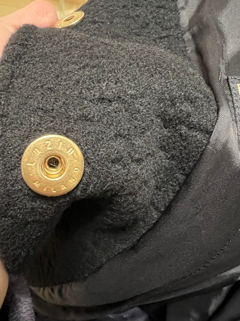 ☆VERSACE ヴェルサーチ　ファー付きカシミヤ混ロングコート☆