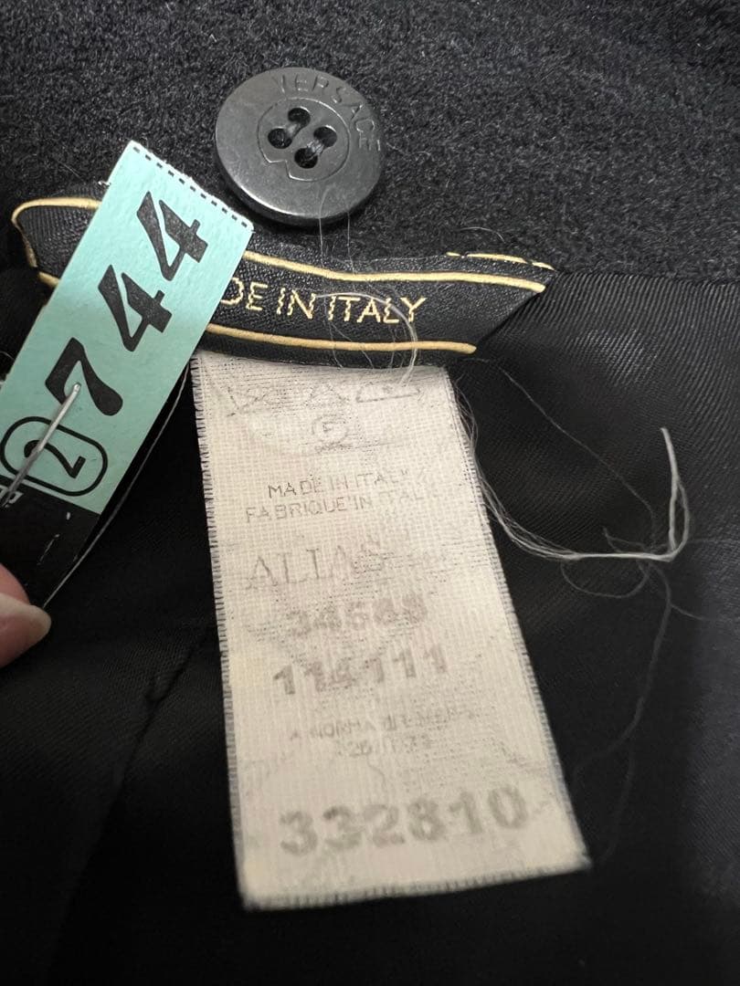 ☆VERSACE ヴェルサーチ　ファー付きカシミヤ混ロングコート☆