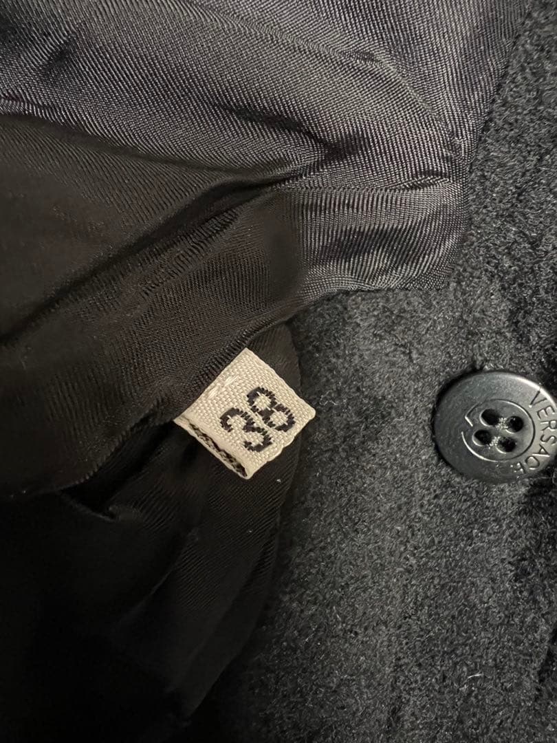 ☆VERSACE ヴェルサーチ　ファー付きカシミヤ混ロングコート☆