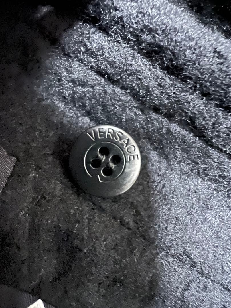 ☆VERSACE ヴェルサーチ　ファー付きカシミヤ混ロングコート☆