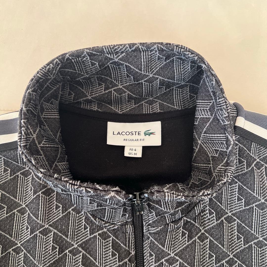 LACOSTE モノグラムトラックジャケット ブラックM（希少）上下セットアップ