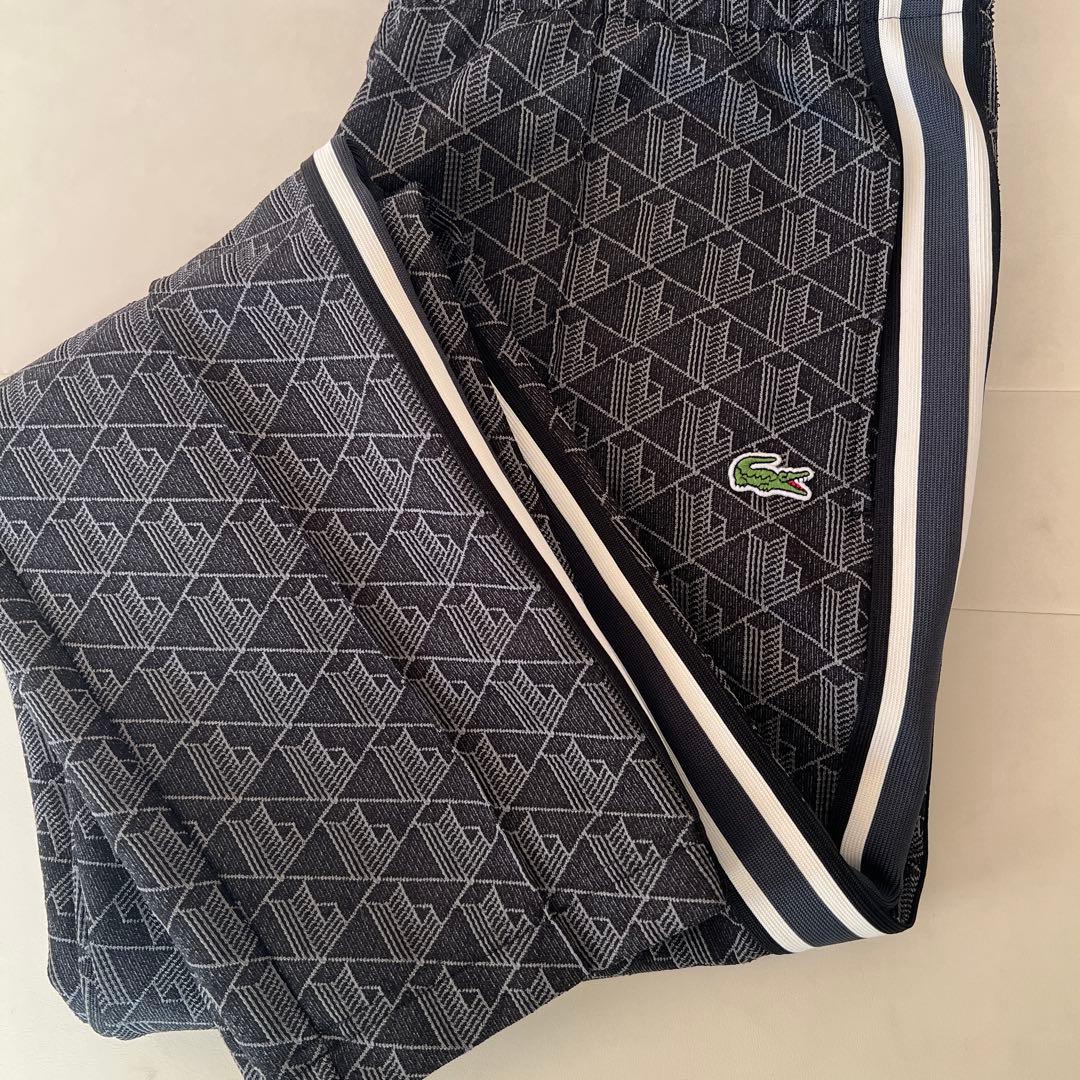 LACOSTE モノグラムトラックジャケット ブラックM（希少）上下セットアップ