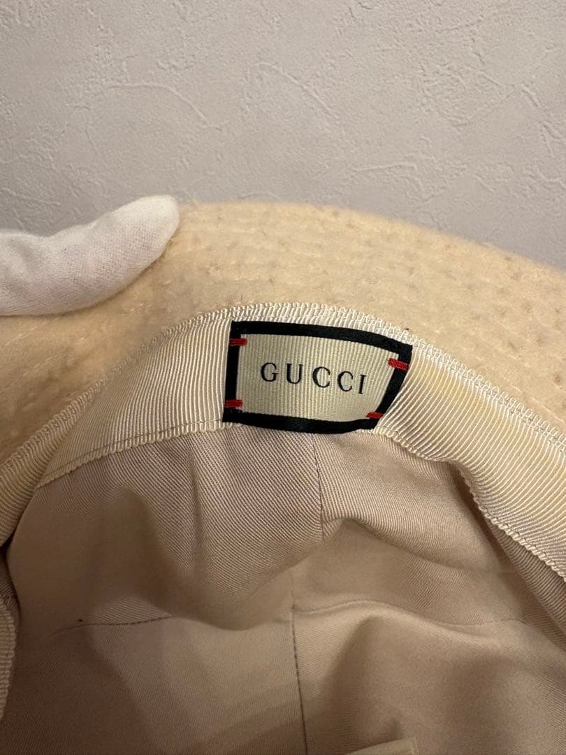 Gucci クリーム色 バケットハット