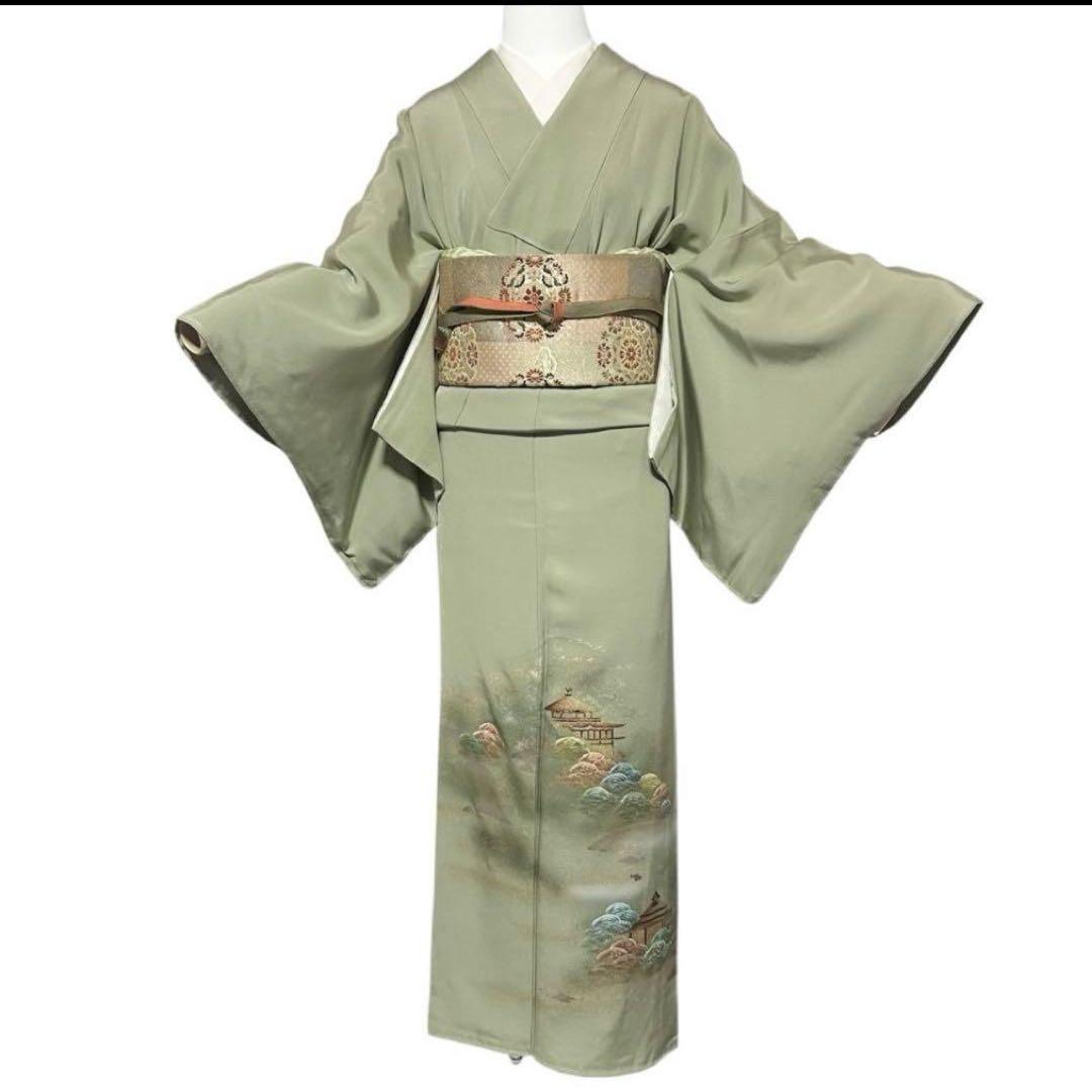 s*e様 新品　美品　袷　正絹　金彩　紋付　訪問着　フルセット　4点