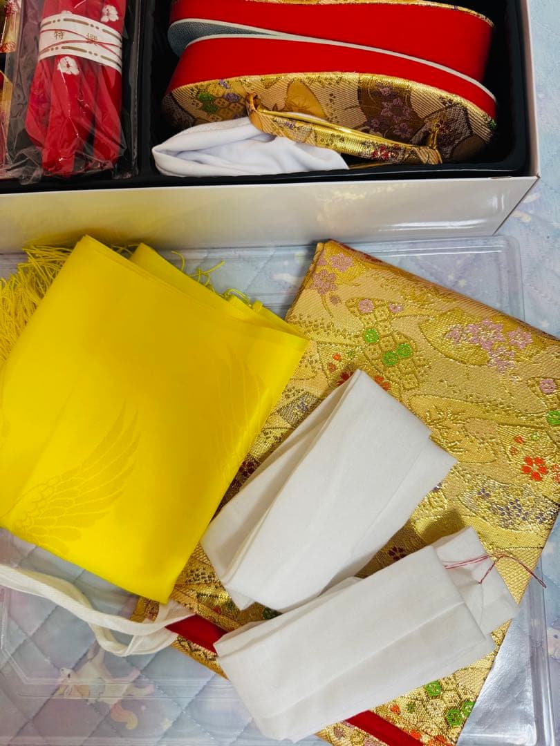 子供用着物セット 青ピンク花柄