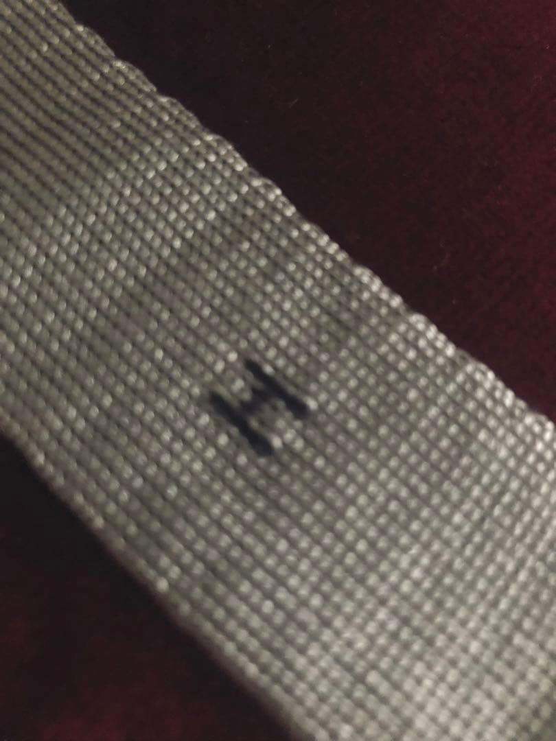 エルメス　ネクタイ　黒✗グレー　H柄 無地　ニットタイ　Hermes