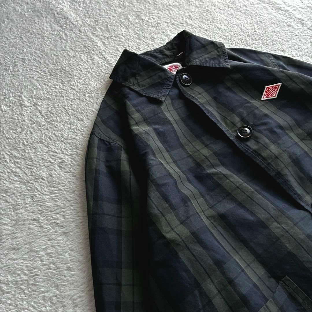 美品 ダントン レイビームス別注 ナイロンステンカラーコート ブラックウォッチ