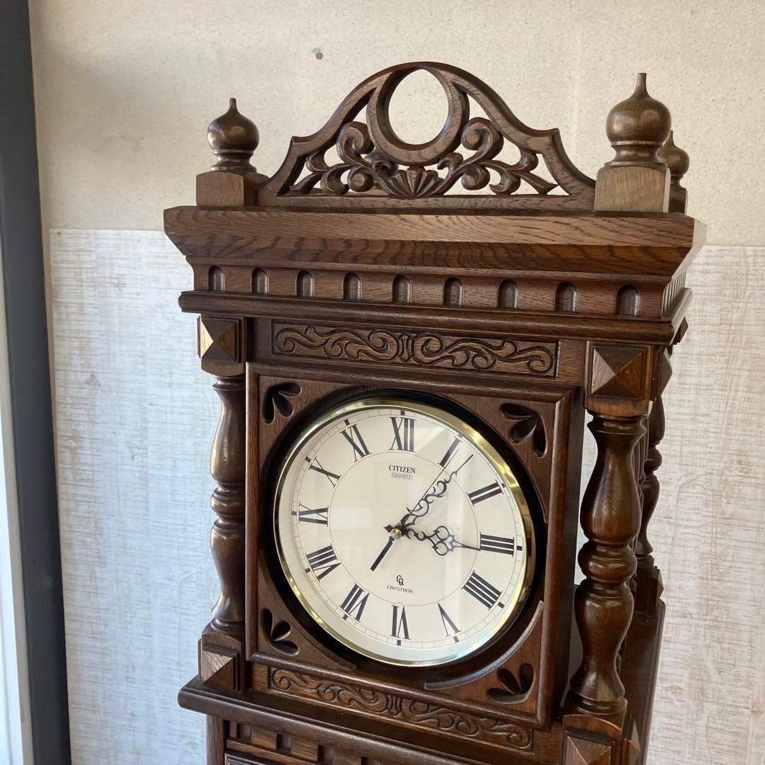 昭和レトロ シチズン クリストロン ホールクロック 柱時計 飾り棚ショーケース