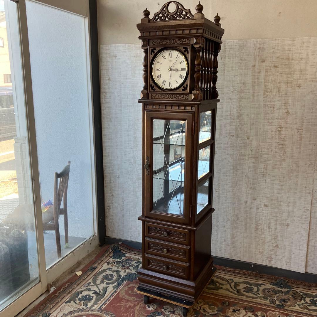 昭和レトロ シチズン クリストロン ホールクロック 柱時計 飾り棚ショーケース
