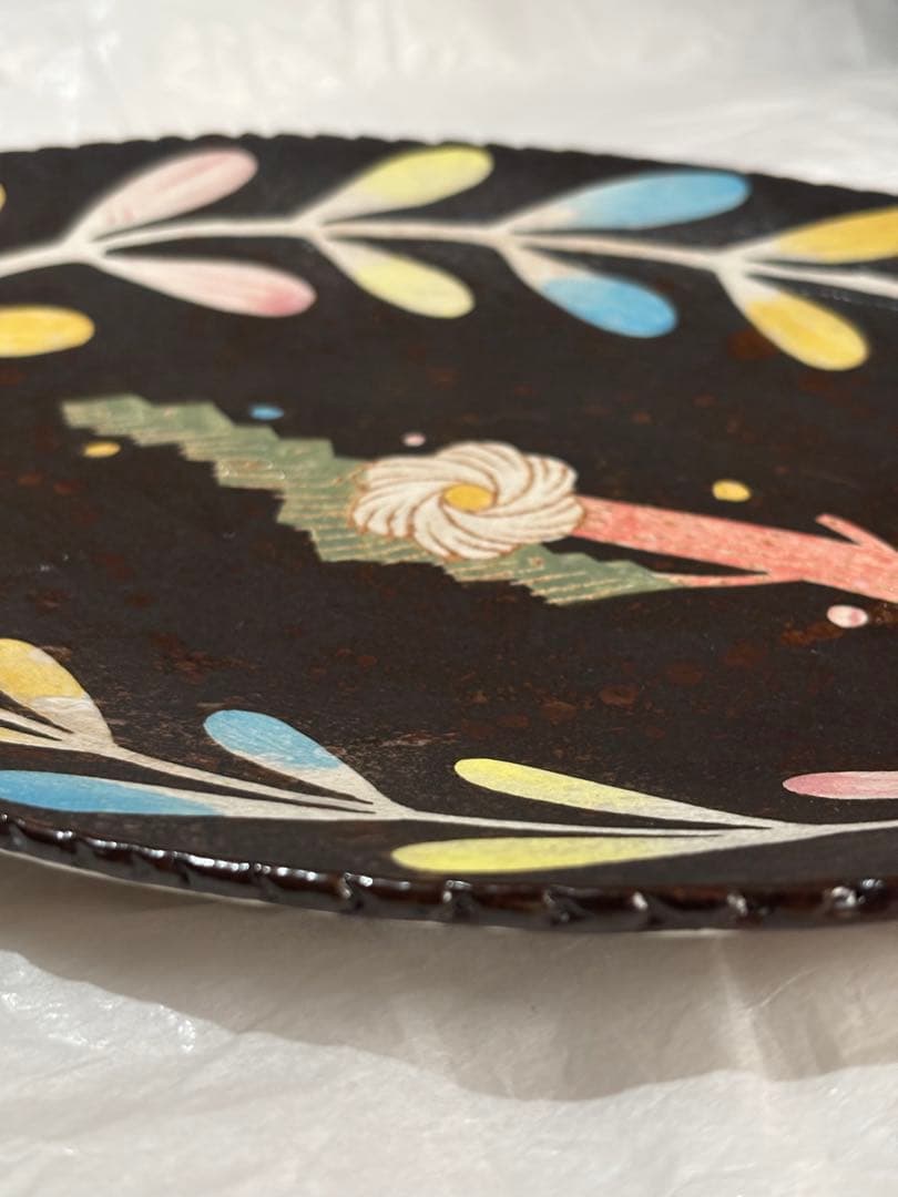 鹿児島睦　オーバル　プレート　皿　ハンドワーク