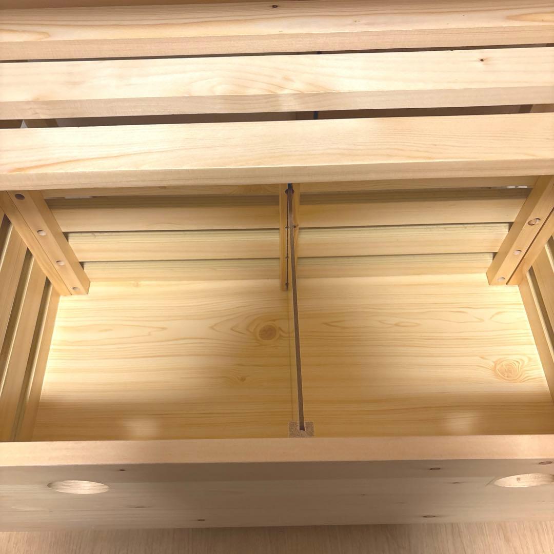 タイル付きキッチンワゴン 幅75cm パイン材