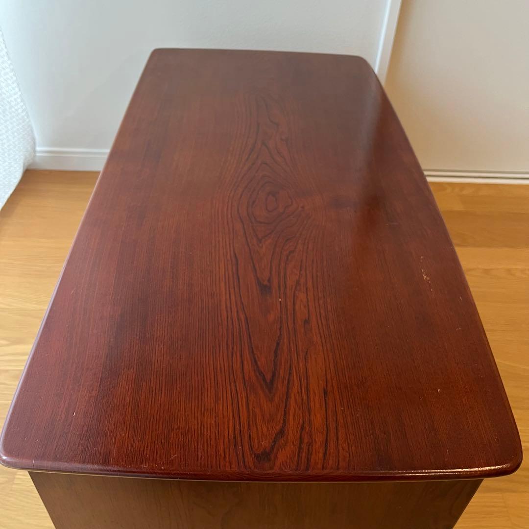 【karimoku】文机 ライティングデスク レトロ 書斎机 収納付き 木製