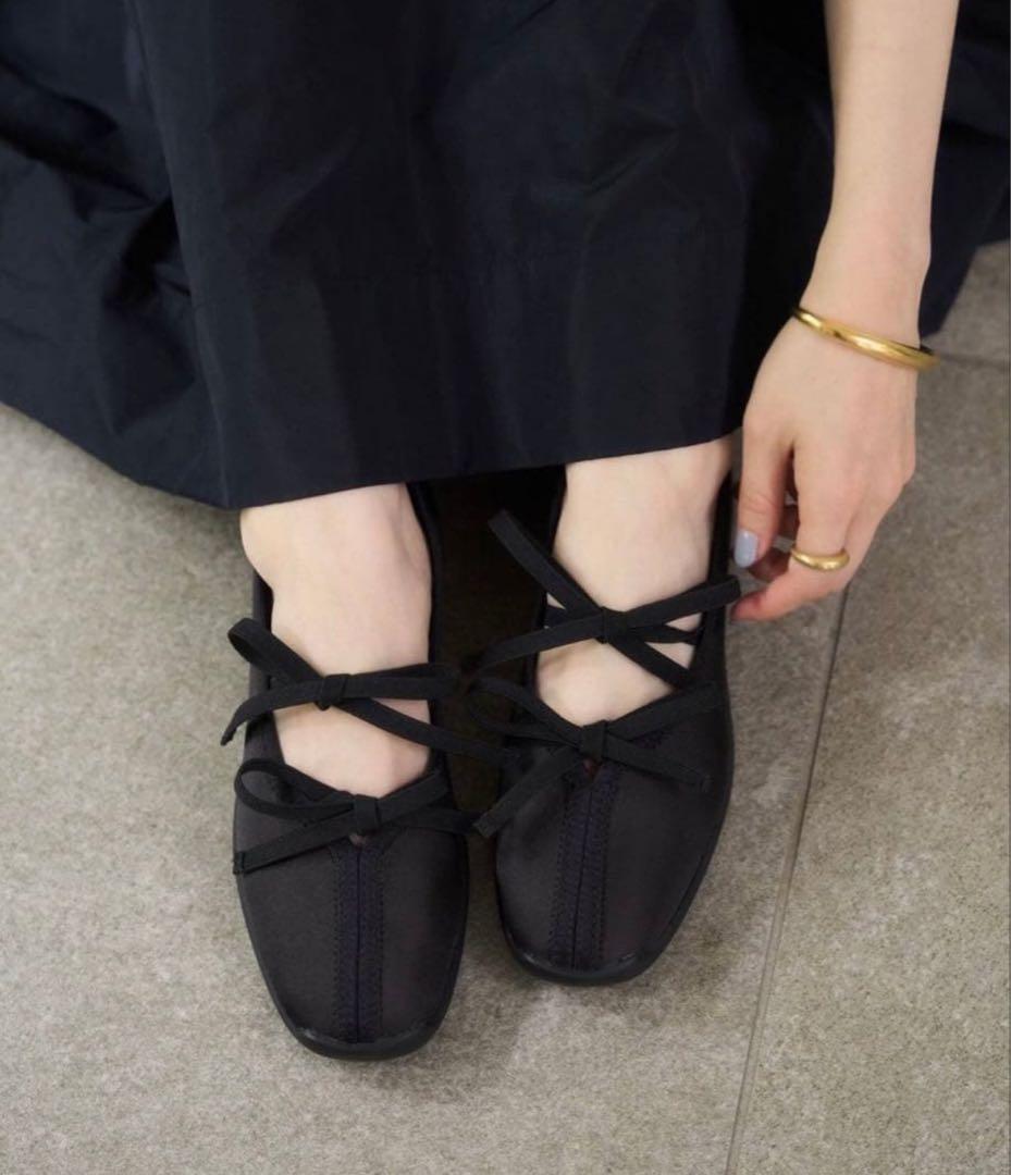 ルタロン　ダブルリボンバレリーナ　ブラック　24cm