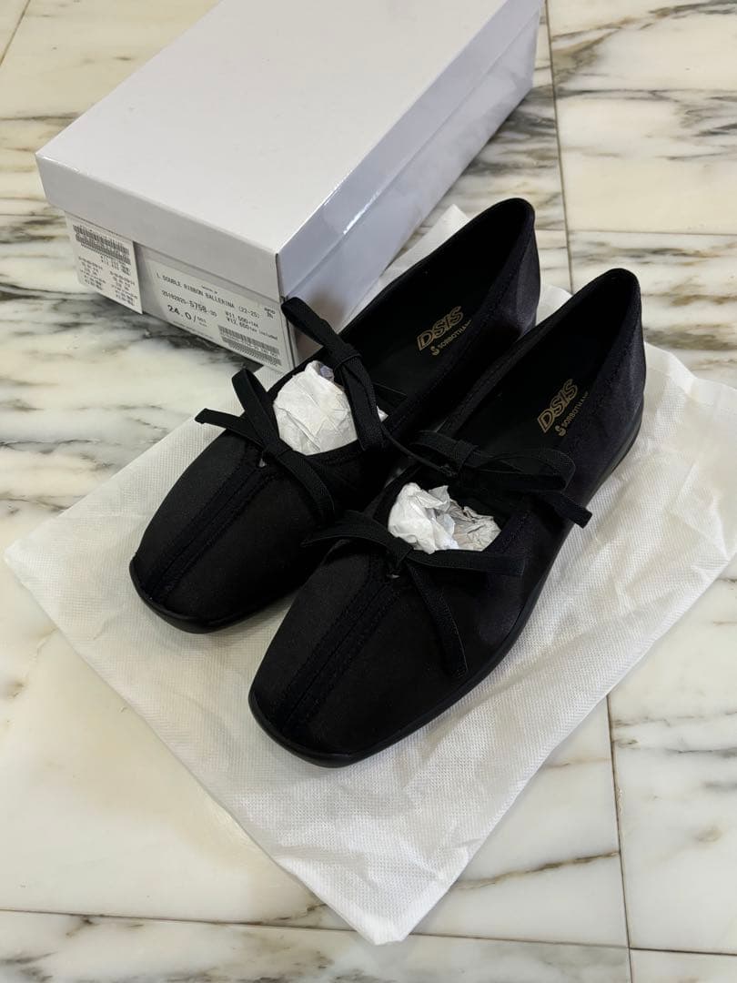 ルタロン　ダブルリボンバレリーナ　ブラック　24cm