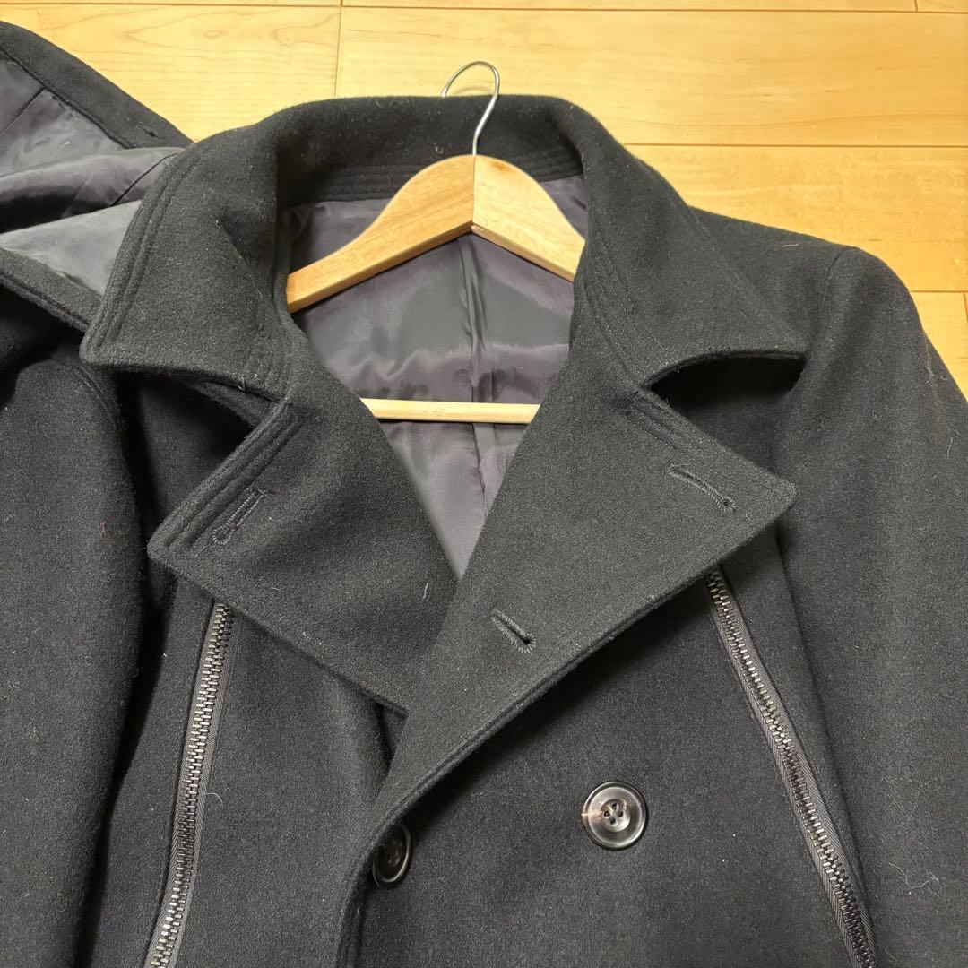 junhashimoto カシミヤ混ピーコート 黒 5サイズ