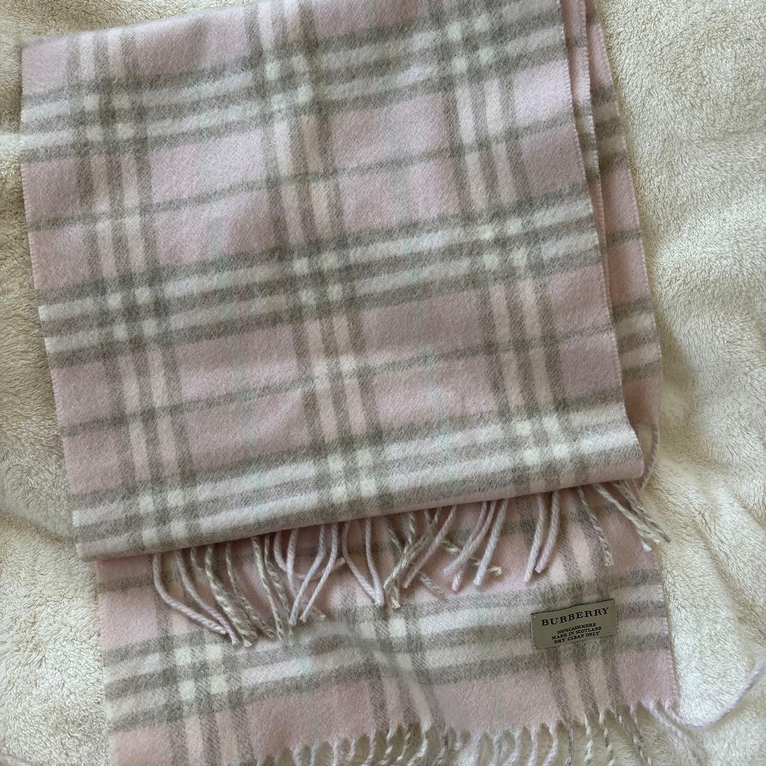 【美品】BURBERRY バーバリー マフラー　100%カシミヤ