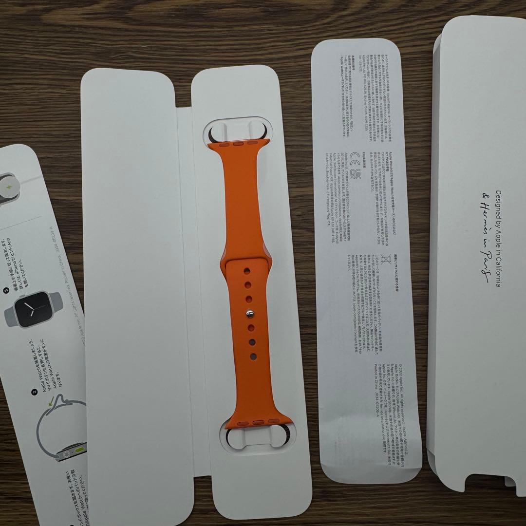 2415 未使用　Apple Watch エルメス　オレンジ　シリコンバンド