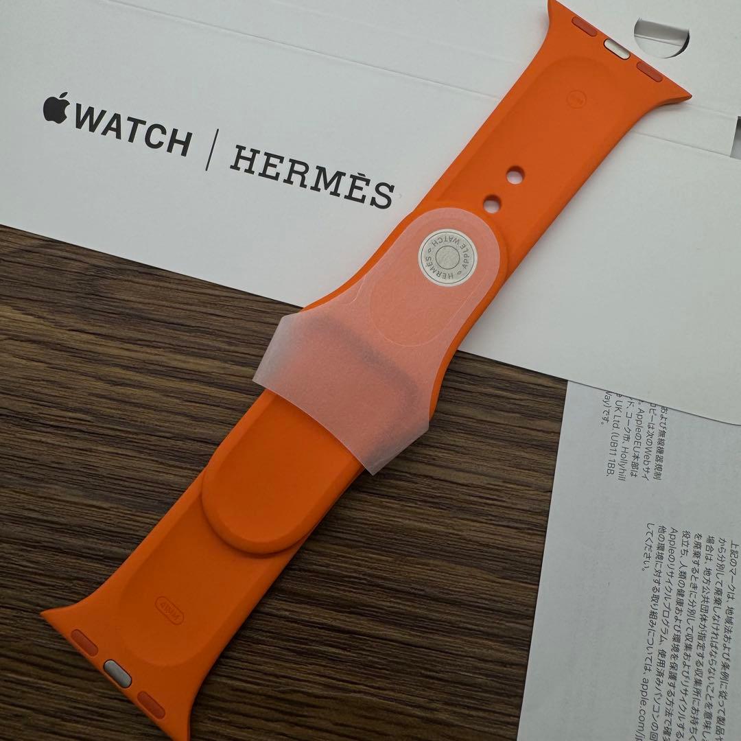 2415 未使用　Apple Watch エルメス　オレンジ　シリコンバンド