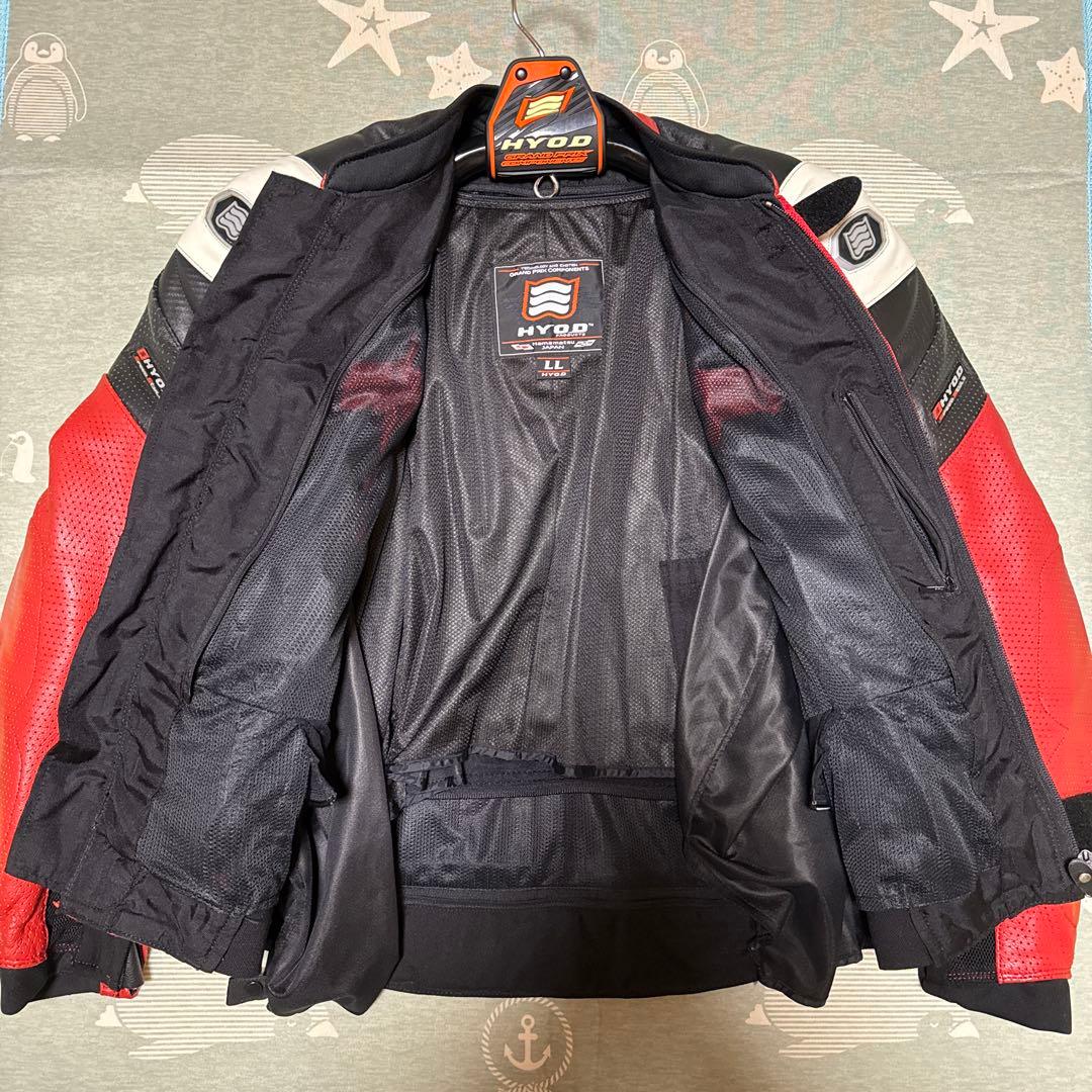 HYOD レザージャケット LLサイズ 赤／黒／白