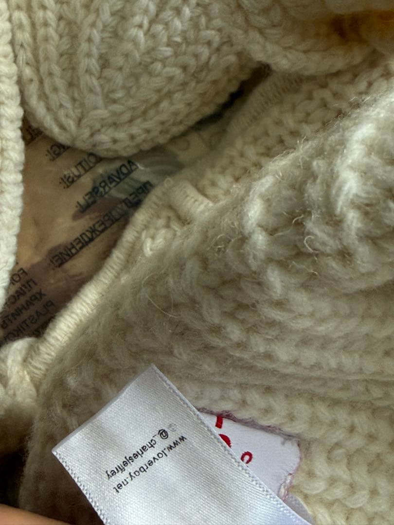 LOVERBOY ウサギ耳 ニット帽 ホワイト