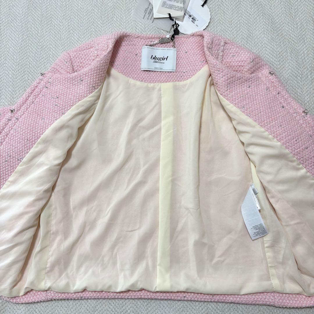 新品 blugirl Blumarine ツイード ノーカラージャケット