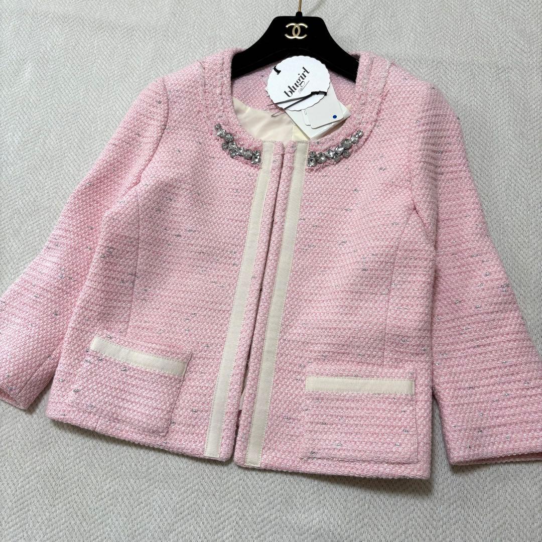 新品 blugirl Blumarine ツイード ノーカラージャケット