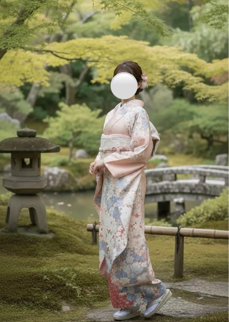 振袖セット　桜　花尽くし　ピンク系　149cm