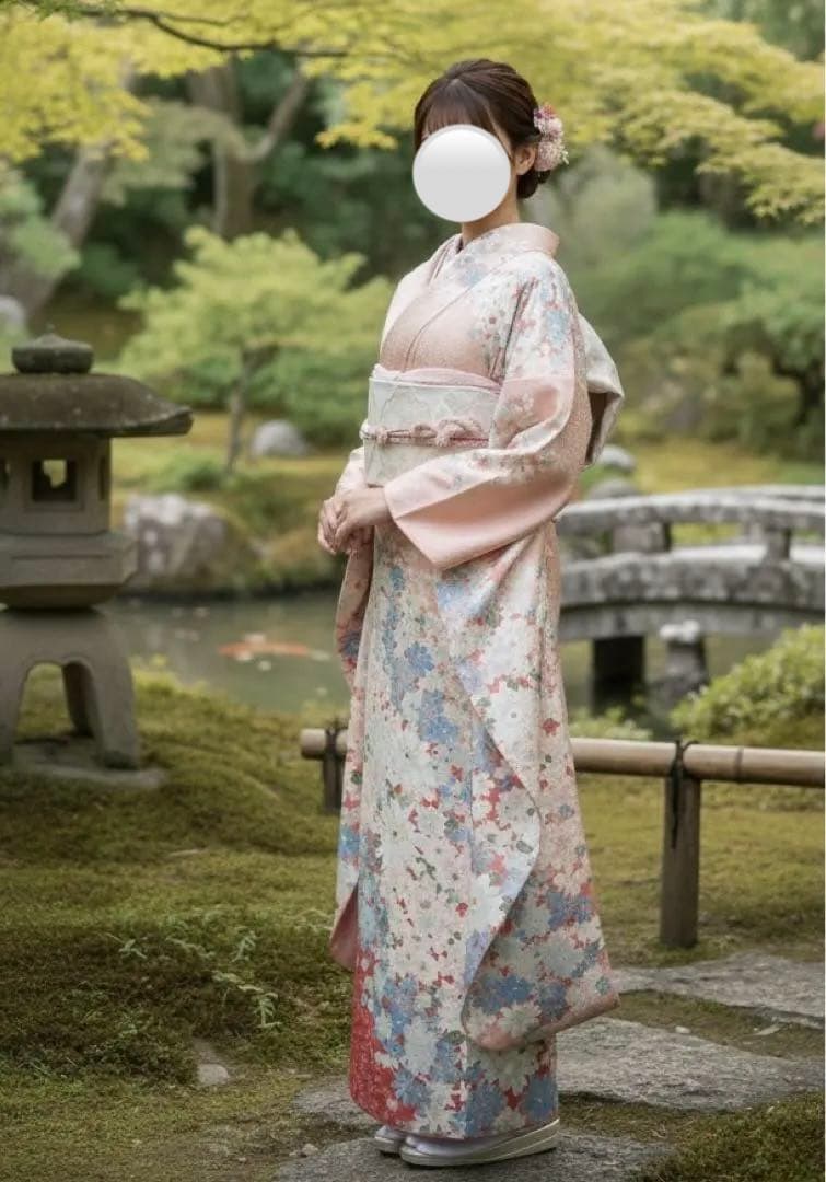 振袖セット　桜　花尽くし　ピンク系　149cm