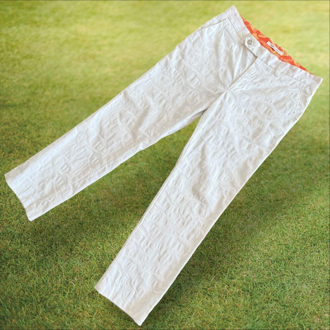 マークアンドロナ　パンツ　M〜L相当　白　ホワイト　総柄　スカル　迷彩　コットン