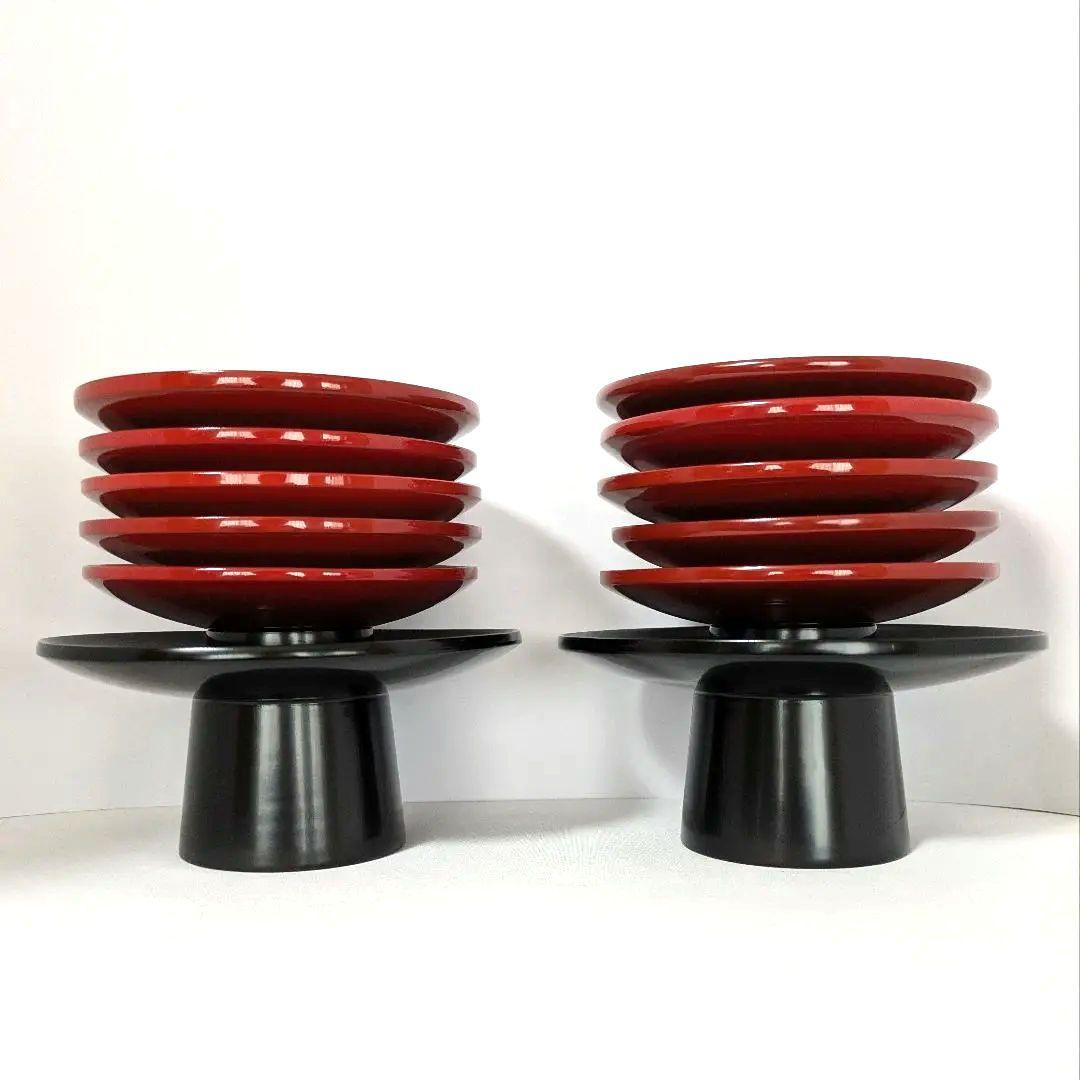 朱引盃10客　黒盃台2台　引盃セット　茶道具　懐石