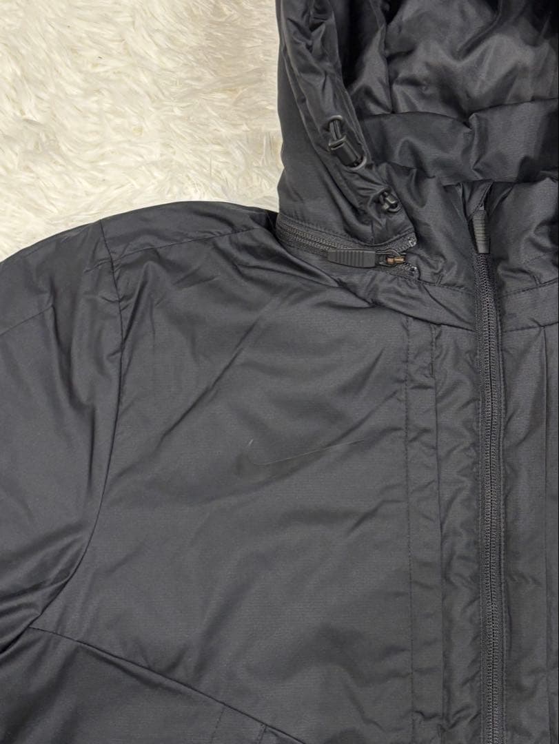 NIKE 中綿ベンチコート フード着脱可　ダブルジップ　XLサイズ　ブラック