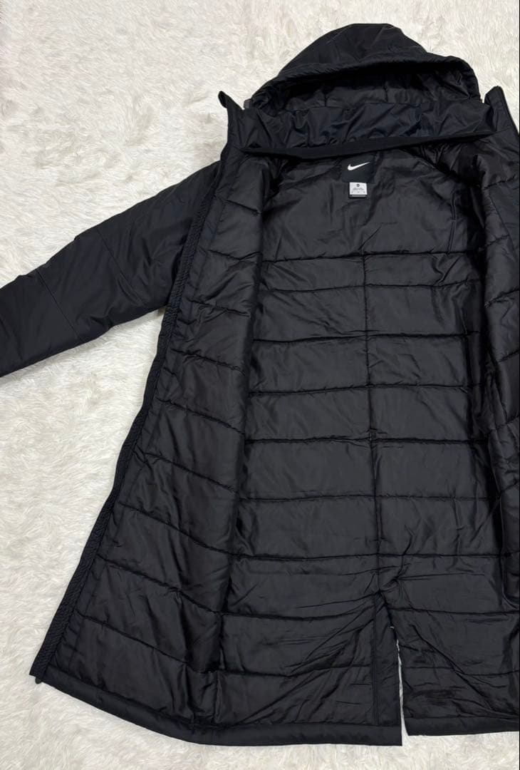 NIKE 中綿ベンチコート フード着脱可　ダブルジップ　XLサイズ　ブラック