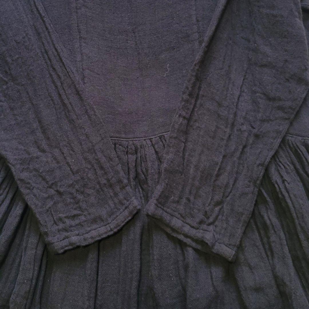 完売24SS✨ビアズリー　カヤギャザーワンピース　ガーゼ素材　マキシ丈　ゆったり