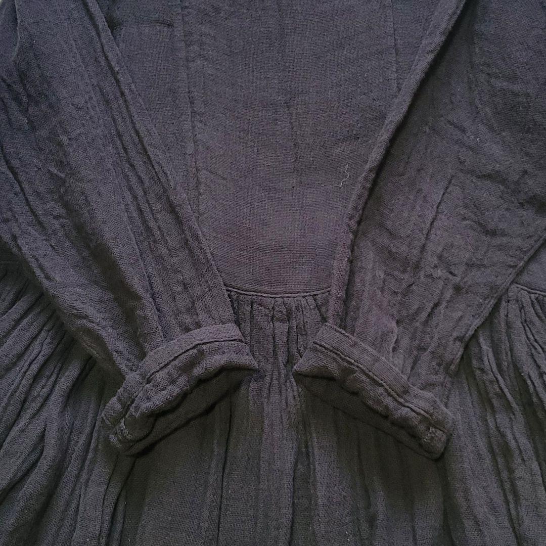 完売24SS✨ビアズリー　カヤギャザーワンピース　ガーゼ素材　マキシ丈　ゆったり