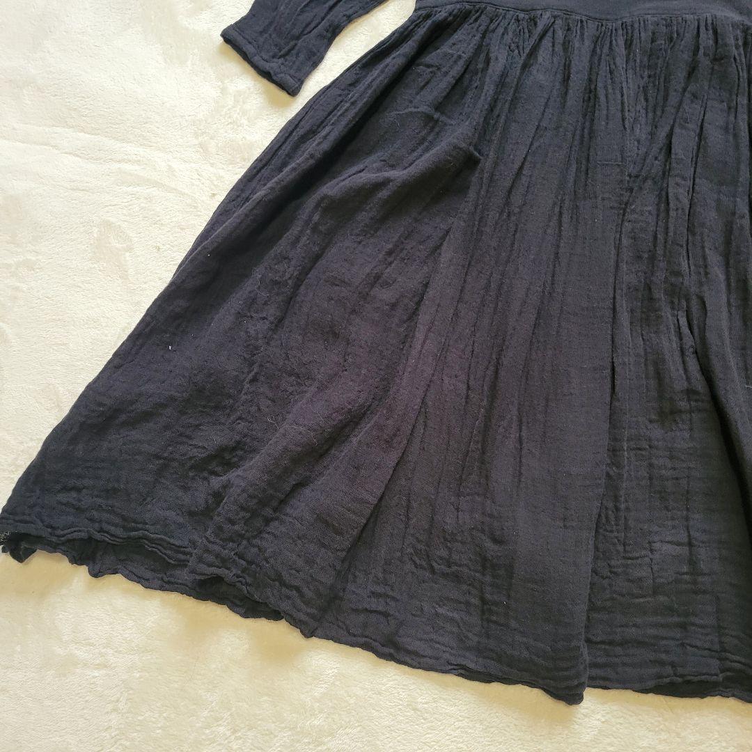 完売24SS✨ビアズリー　カヤギャザーワンピース　ガーゼ素材　マキシ丈　ゆったり