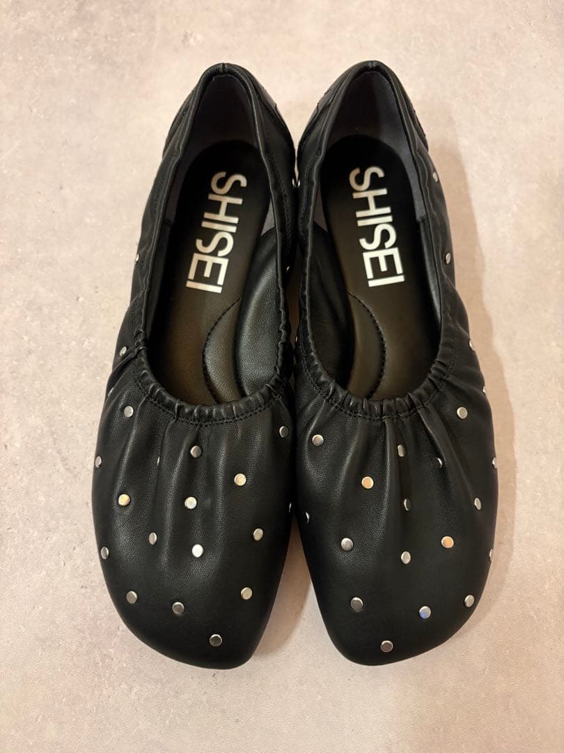 SHISEI GATHER BALLET STUDS 37サイズ ブラック