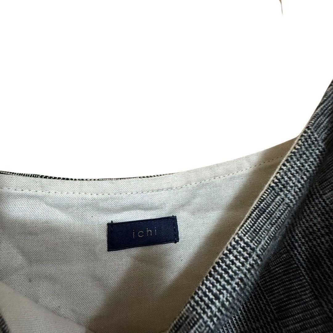 ichi イチ 微起毛サロペット　ストライプ　バルーンシルエット　ゆったり