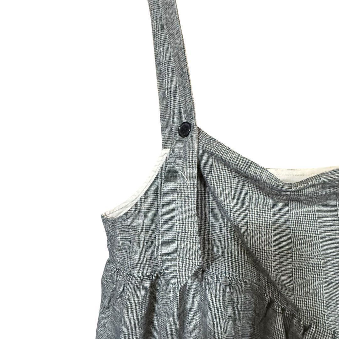 ichi イチ 微起毛サロペット　ストライプ　バルーンシルエット　ゆったり