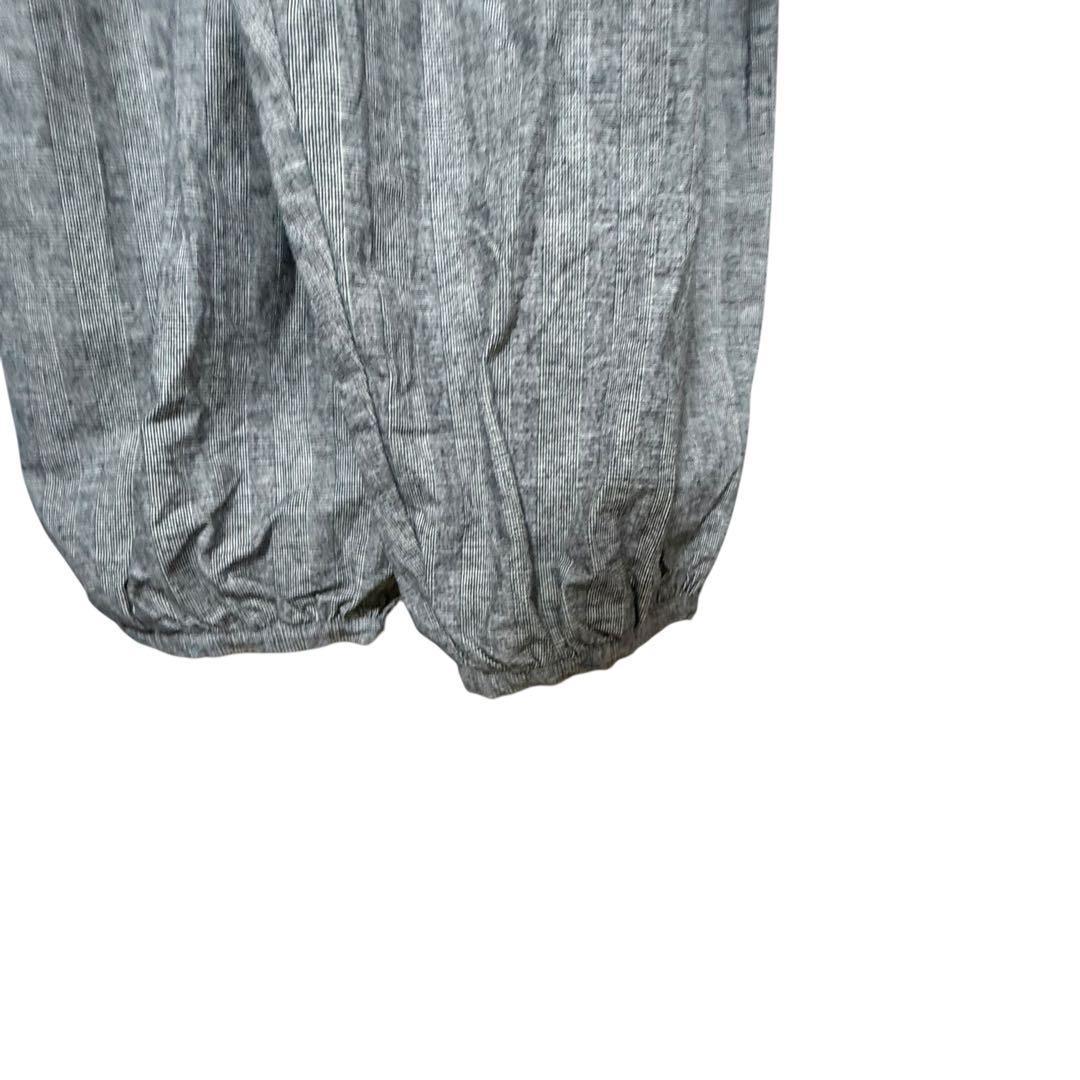 ichi イチ 微起毛サロペット　ストライプ　バルーンシルエット　ゆったり